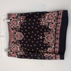 Talbots paisley print navy skirt